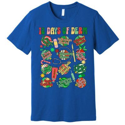 Dermatology Nurse Christmas 12 Days Of Derm Premium T-Shirt