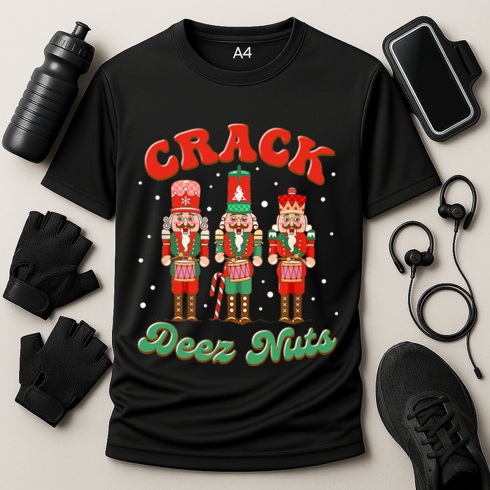 Deez Nuts Christmas Xmas Crack Nutcracker Nut Cracker Performance Shirt