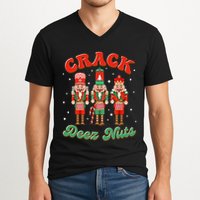 Deez Nuts Christmas Xmas Crack Nutcracker Nut Cracker V-Neck T-Shirt