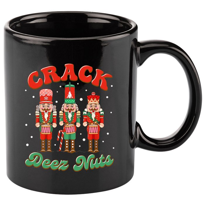 Deez Nuts Christmas Xmas Crack Nutcracker Nut Cracker 11oz C Handle Ceramic Mug