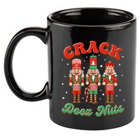 Deez Nuts Christmas Xmas Crack Nutcracker Nut Cracker 11oz C Handle Ceramic Mug