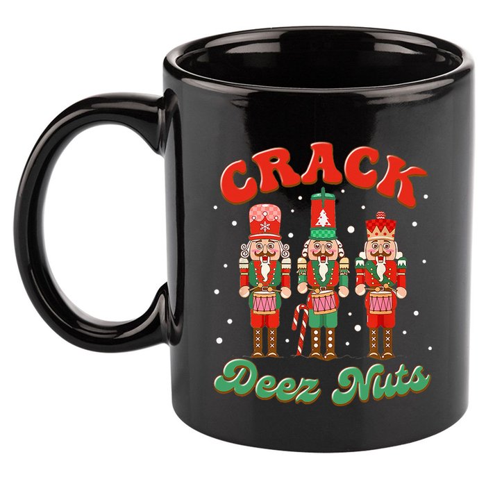 Deez Nuts Christmas Xmas Crack Nutcracker Nut Cracker 11oz C Handle Ceramic Mug