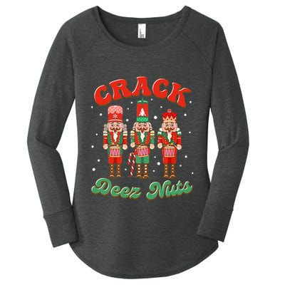 Deez Nuts Christmas Xmas Crack Nutcracker Nut Cracker Women's Perfect Tri Tunic Long Sleeve Shirt