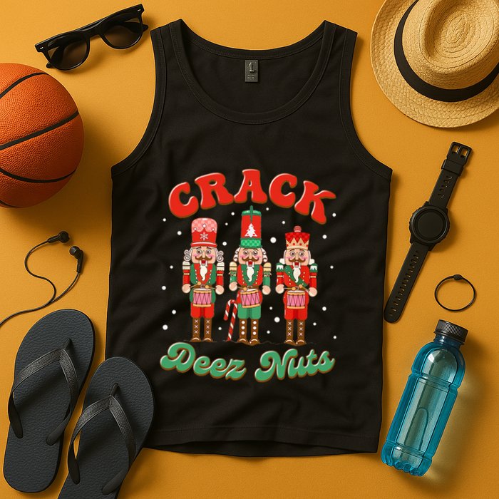 Deez Nuts Christmas Xmas Crack Nutcracker Nut Cracker Tank Top