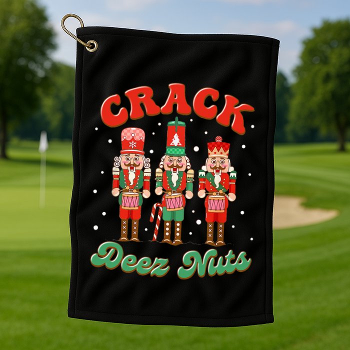 Deez Nuts Christmas Xmas Crack Nutcracker Nut Cracker Golf Towel