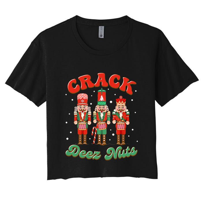 Deez Nuts Christmas Xmas Crack Nutcracker Nut Cracker Crop Top