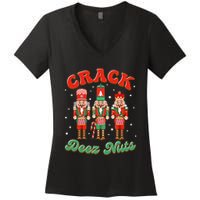 Deez Nuts Christmas Xmas Crack Nutcracker Nut Cracker Women's V-Neck T-Shirt