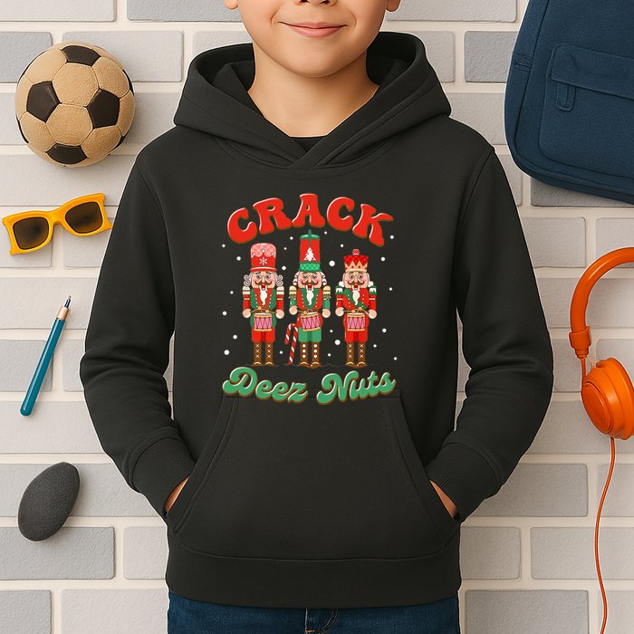 Deez Nuts Christmas Xmas Crack Nutcracker Nut Cracker Kids Hoodie