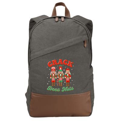Deez Nuts Christmas Xmas Crack Nutcracker Nut Cracker Cotton Canvas Backpack