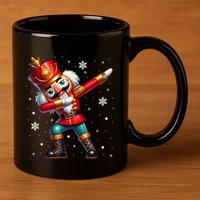 Dabbing Nutcracker Christmas Costume Matching Family Pajama 11oz C Handle Ceramic Mug