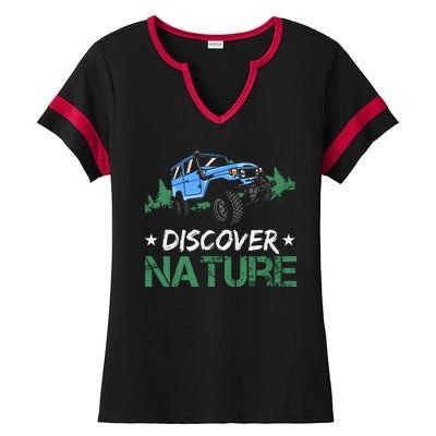 Discover Nature Camping Vintage Ladies Halftime Notch Neck Tee