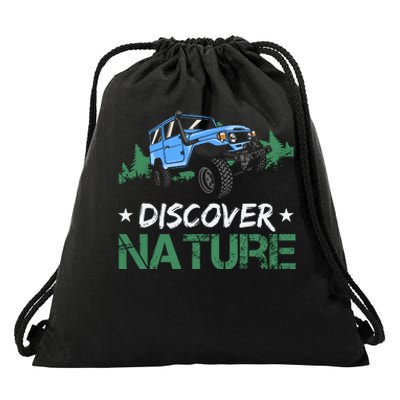 Discover Nature Camping Vintage Drawstring Bag