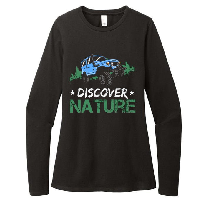 Discover Nature Camping Vintage Womens CVC Long Sleeve Shirt