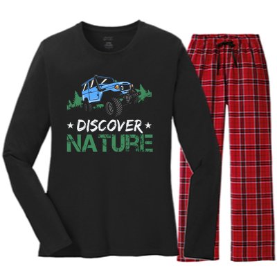 Discover Nature Camping Vintage Women's Long Sleeve Flannel Pajama Set 