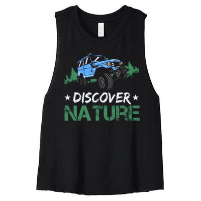 Discover Nature Camping Vintage Women's Racerback Cropped Tank