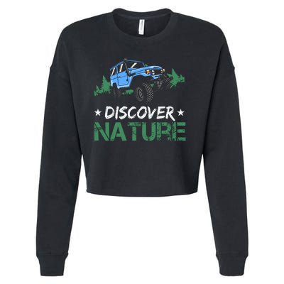 Discover Nature Camping Vintage Cropped Pullover Crew