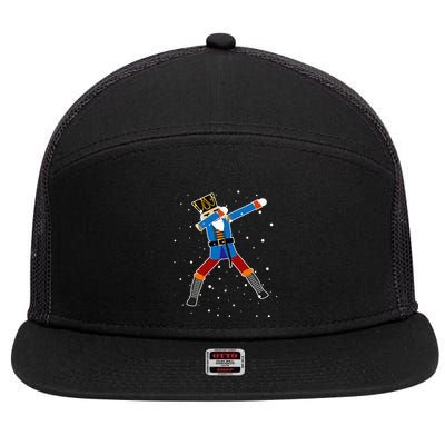 Dabbing Nutcracker Christmas Nutcracker Dab Xmas 7 Panel Mesh Trucker Snapback Hat