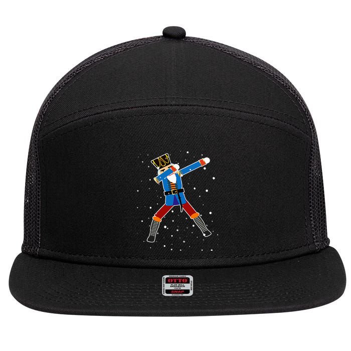 Dabbing Nutcracker Christmas Nutcracker Dab Xmas 7 Panel Mesh Trucker Snapback Hat