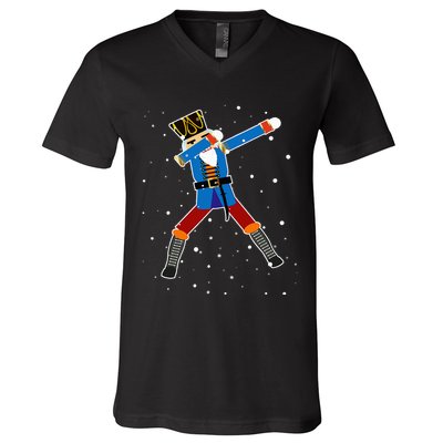 Dabbing Nutcracker Christmas Nutcracker Dab Xmas V-Neck T-Shirt