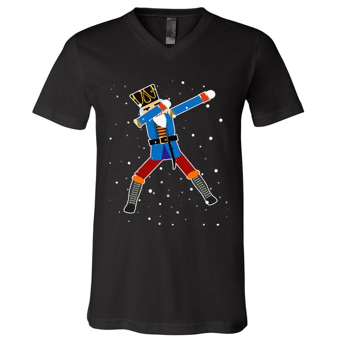 Dabbing Nutcracker Christmas Nutcracker Dab Xmas V-Neck T-Shirt