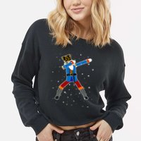 Dabbing Nutcracker Christmas Nutcracker Dab Xmas Cropped Pullover Crew