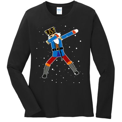 Dabbing Nutcracker Christmas Nutcracker Dab Xmas Ladies Long Sleeve Shirt