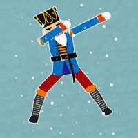 Dabbing Nutcracker Christmas Nutcracker Dab Xmas Sueded Cloud Jersey T-Shirt
