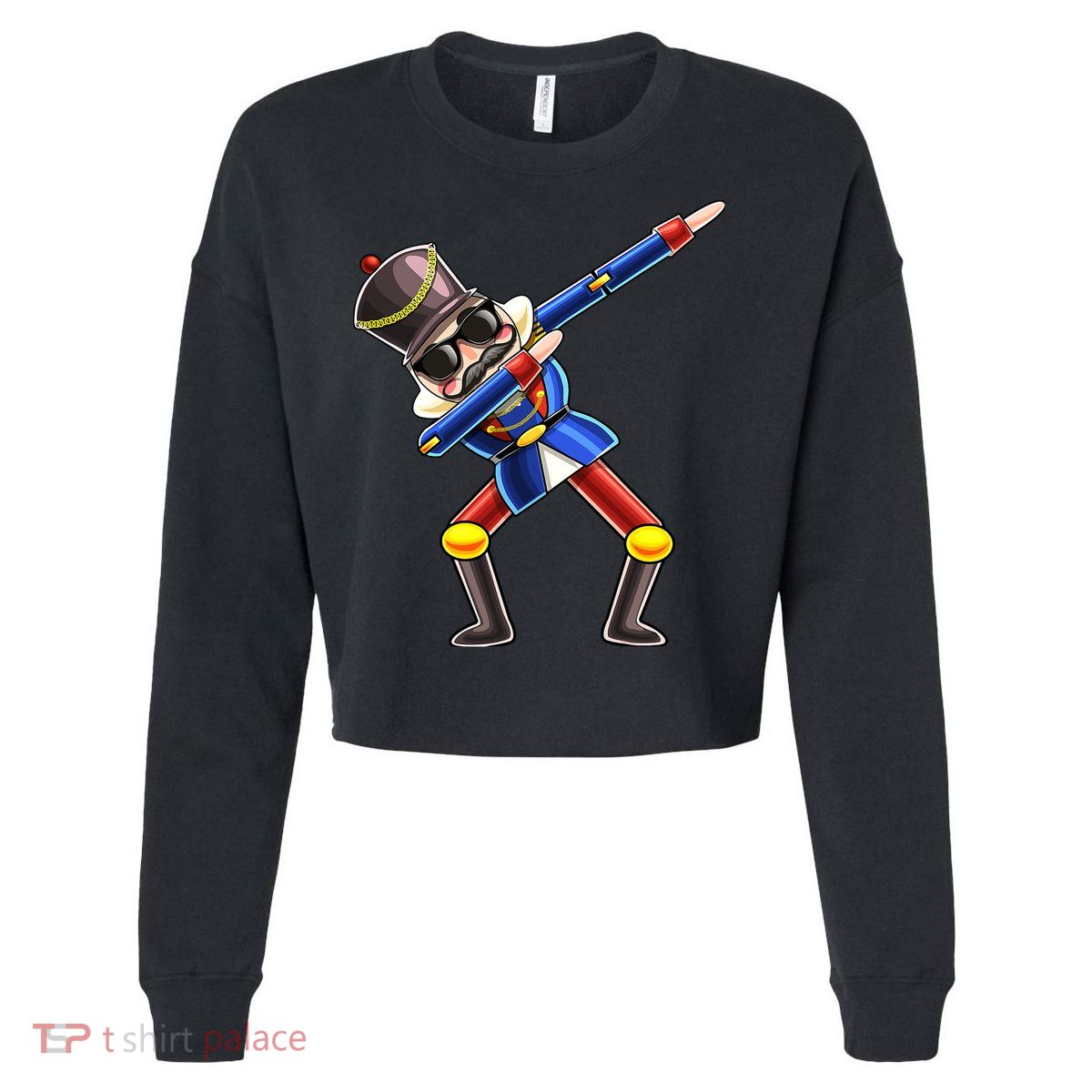 Dabbing Nutcracker Christmas Costume Gifts Boys Cropped Pullover Crew