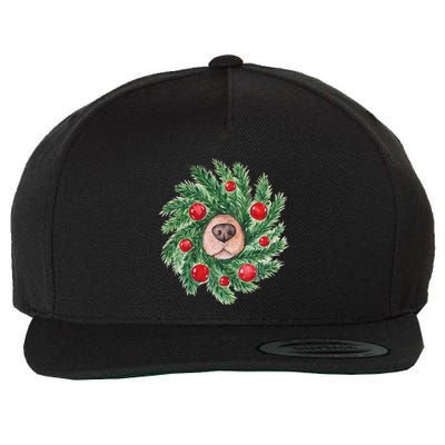 Dog Nose Christmas Wreath Christmas Dog Wool Snapback Cap