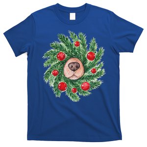 Dog Nose Christmas Wreath Christmas Dog T-Shirt