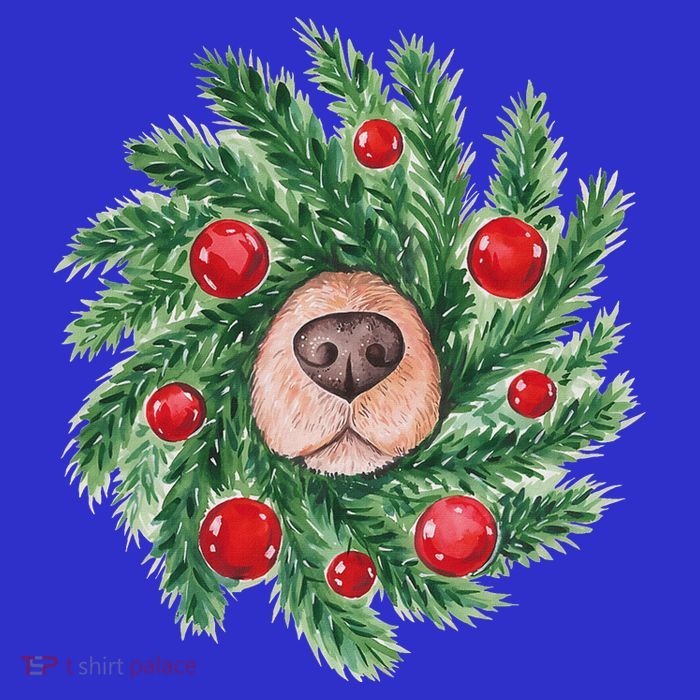 Dog Nose Christmas Wreath Christmas Dog T-Shirt