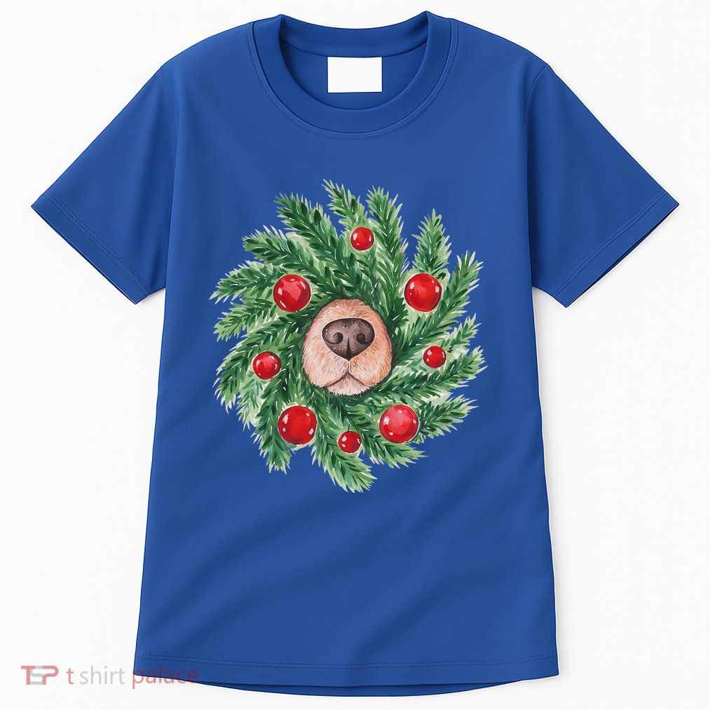 Dog Nose Christmas Wreath Christmas Dog Tall T-Shirt