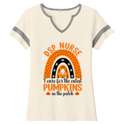 Dsp Nurse Cutest Pumpkins Rainbow Halloween Spider Gift Ladies Halftime Notch Neck Tee