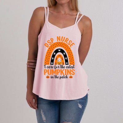 Dsp Nurse Cutest Pumpkins Rainbow Halloween Spider Gift Women's Strappy Tank