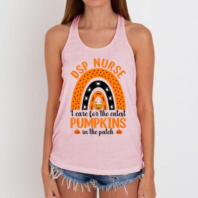 Dsp Nurse Cutest Pumpkins Rainbow Halloween Spider Gift Women's Knotted Racerback Tank