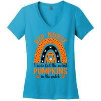 Dsp Nurse Cutest Pumpkins Rainbow Halloween Spider Gift Women's V-Neck T-Shirt