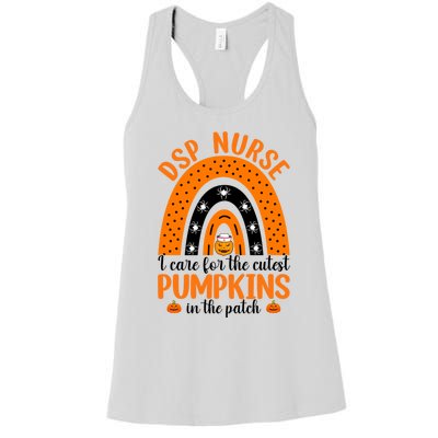 Dsp Nurse Cutest Pumpkins Rainbow Halloween Spider Gift Women's Racerback Tank