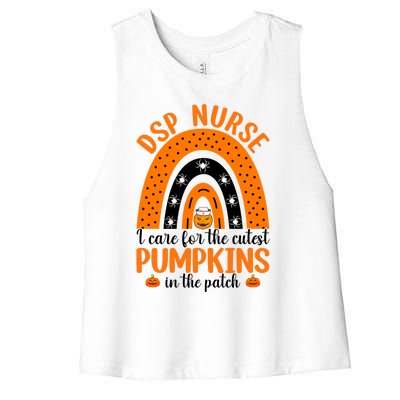 Dsp Nurse Cutest Pumpkins Rainbow Halloween Spider Gift Women's Racerback Cropped Tank