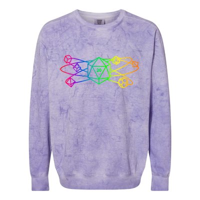 DnD D20 Atom Rainbow Gamer Colorblast Crewneck Sweatshirt