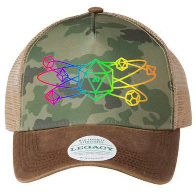 DnD D20 Atom Rainbow Gamer Legacy Tie Dye Trucker Hat