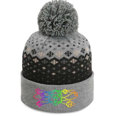 DnD D20 Atom Rainbow Gamer The Baniff Cuffed Pom Beanie