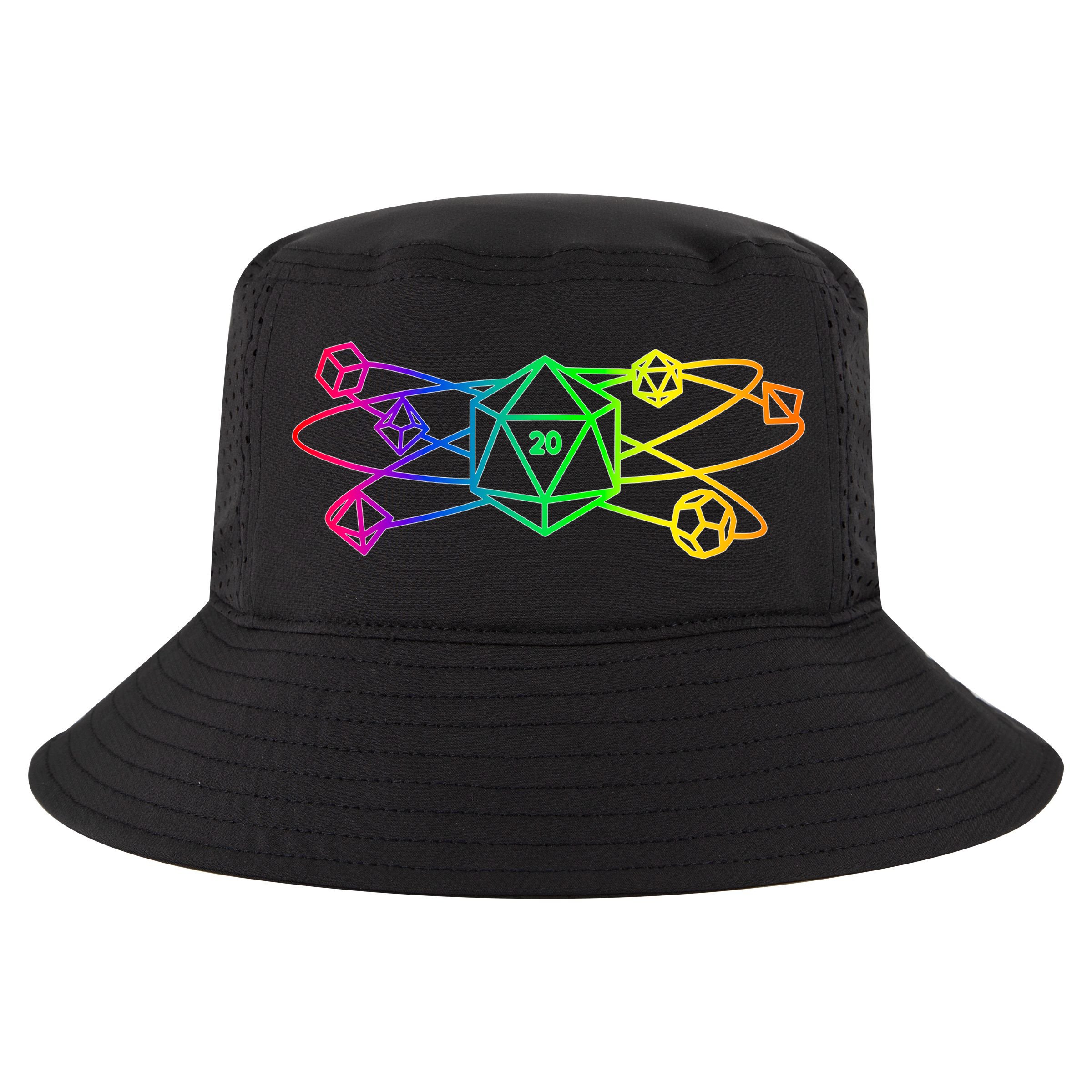 DnD D20 Atom Rainbow Gamer Cool Comfort Performance Bucket Hat
