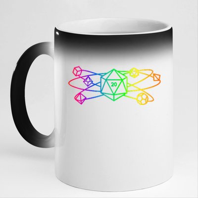 DnD D20 Atom Rainbow Gamer 11oz Black Color Changing Mug