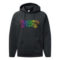 DnD D20 Atom Rainbow Gamer Performance Fleece Hoodie