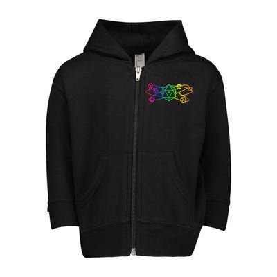 DnD D20 Atom Rainbow Gamer Toddler Zip Fleece Hoodie