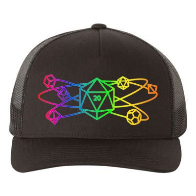 DnD D20 Atom Rainbow Gamer Yupoong Adult 5-Panel Trucker Hat