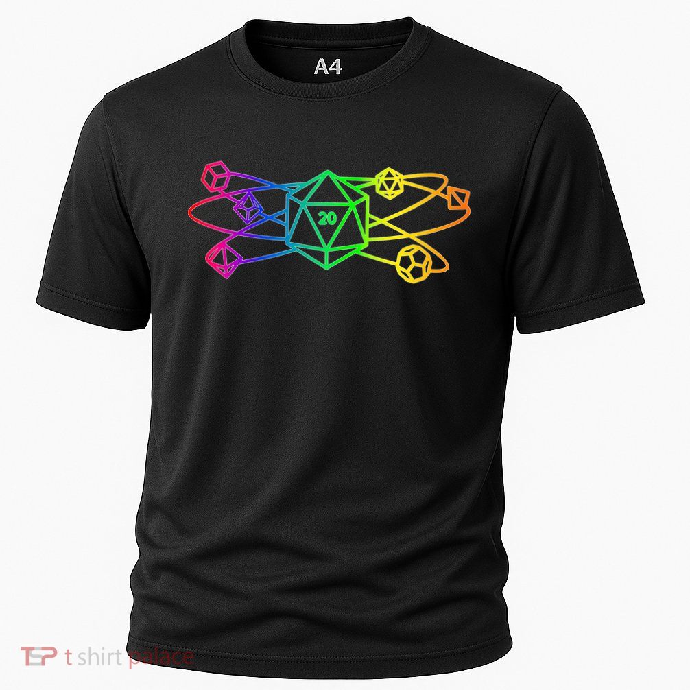 DnD D20 Atom Rainbow Gamer Performance Shirt