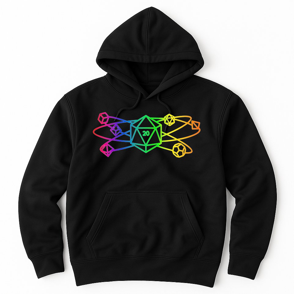 DnD D20 Atom Rainbow Gamer Hoodie