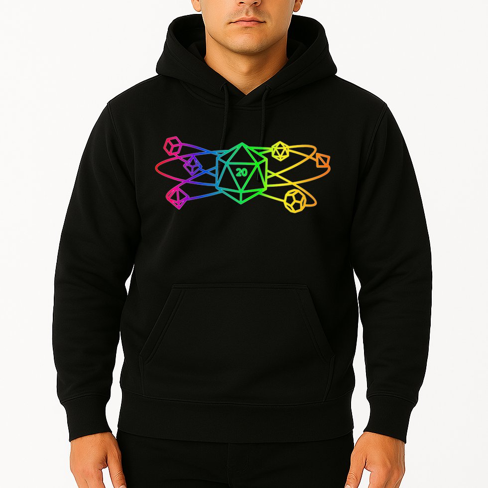 DnD D20 Atom Rainbow Gamer Hoodie