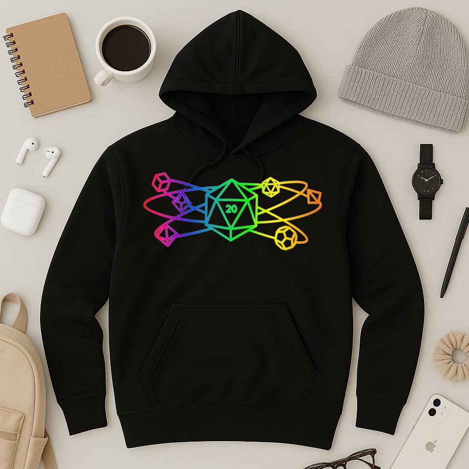 DnD D20 Atom Rainbow Gamer Hoodie